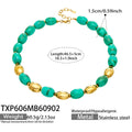 Necklace / Green Resin Gold / 46.5+5 cm