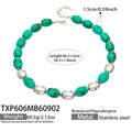 Necklace / Green Resin Steel / 46.5+5 cm