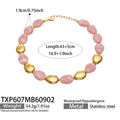 Necklace / Pink Resin Gold / 43+5 cm
