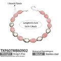 Necklace / Pink Resin Steel / 43+5 cm