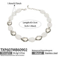 Necklace / White Resin Steel / 43+5 cm