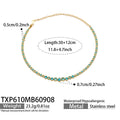 Necklace / Blue Zircon / Gold / 30+12 cm