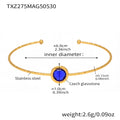 TXZ275- Golden Imported Czech Blue Glass Stone Bracelet