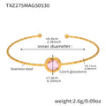 TXZ275- Golden Imported Czech Pink Glass Stone Bracelet
