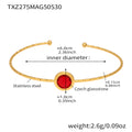 TXZ275- Golden Imported Czech Red Glass Stone Bracelet