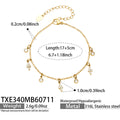 TXE340 Gold Multi-Zircon Drop Bracelet 17+5cm
