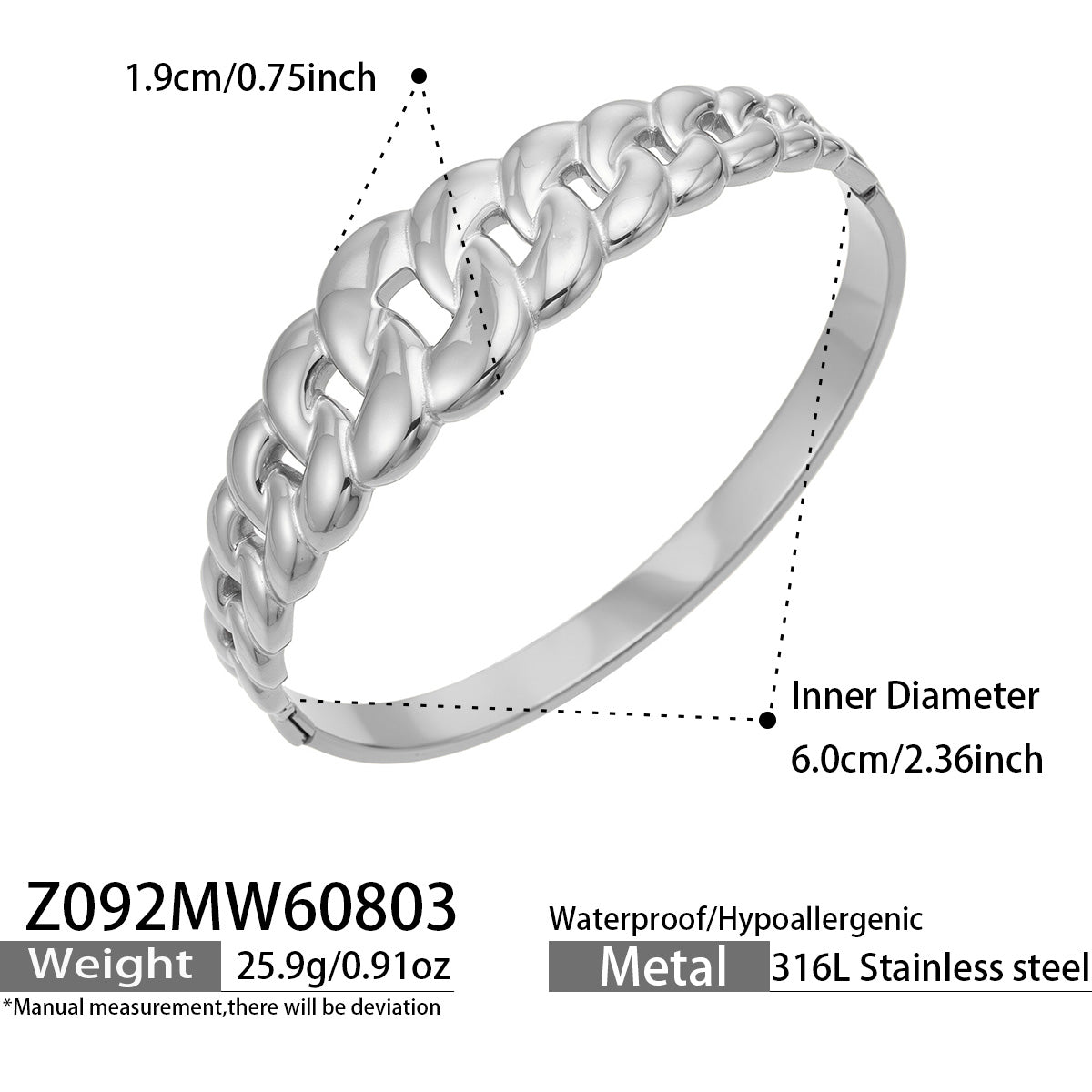 316L Stainless Steel 18K PVD Gold Waterdrop Bangle Bracelet made with 316L stainless steel and 18K PVD gold finish for wholesale jewelry buyers - image 16