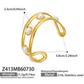 Wide Faux Pearl 18K PVD Gold / Cuff Bracelet