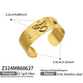 Angel Inlaid Zircon Gold Open Bangle / Bangle