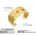 Clover Zircon Gold Open Bangle / Bangle