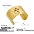 Oval Zircon Gold Open Bangle / Bangle