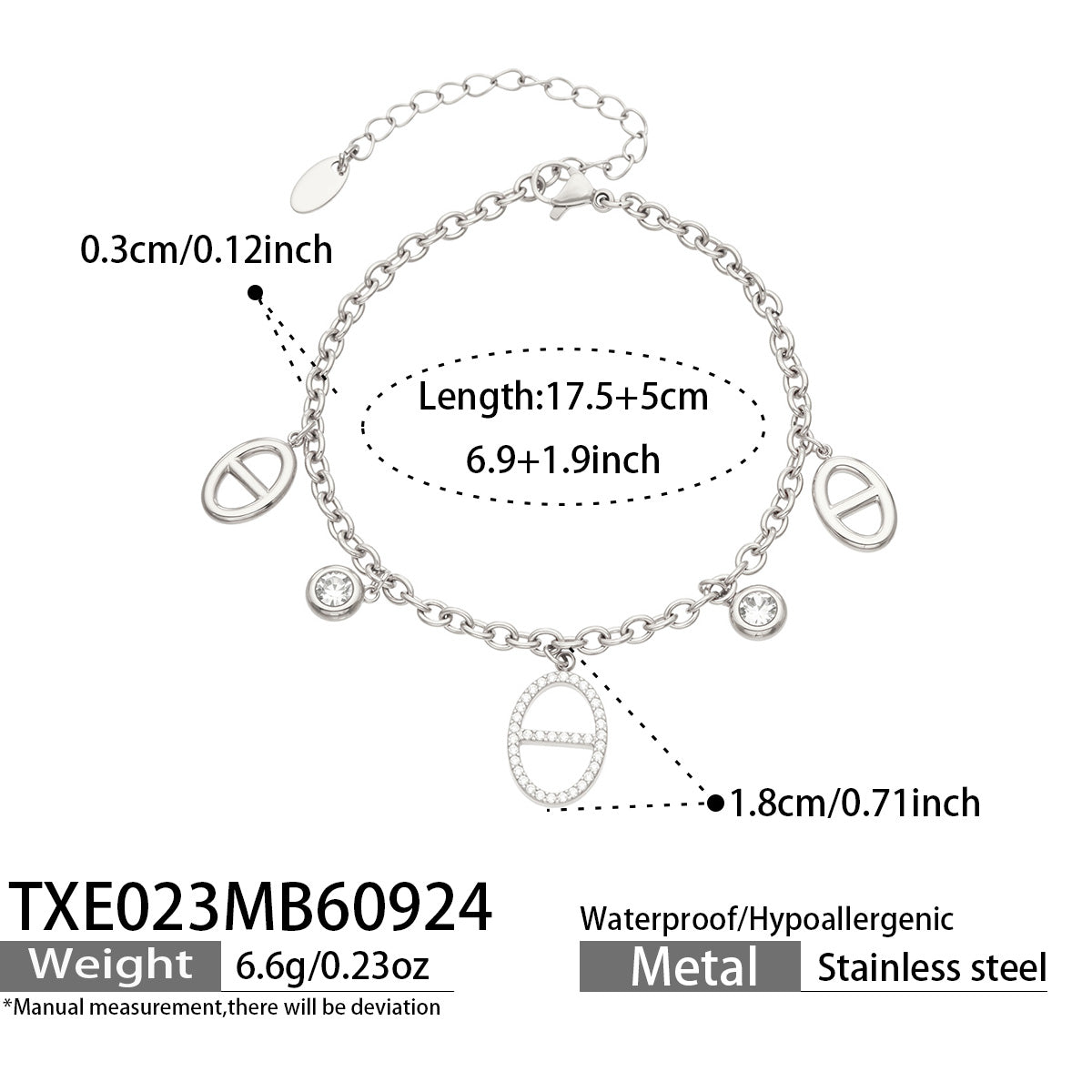 316L Stainless Steel 18K PVD Gold Zircon Bracelet made with 316L stainless steel and 18K PVD gold finish for wholesale jewelry buyers - image 15