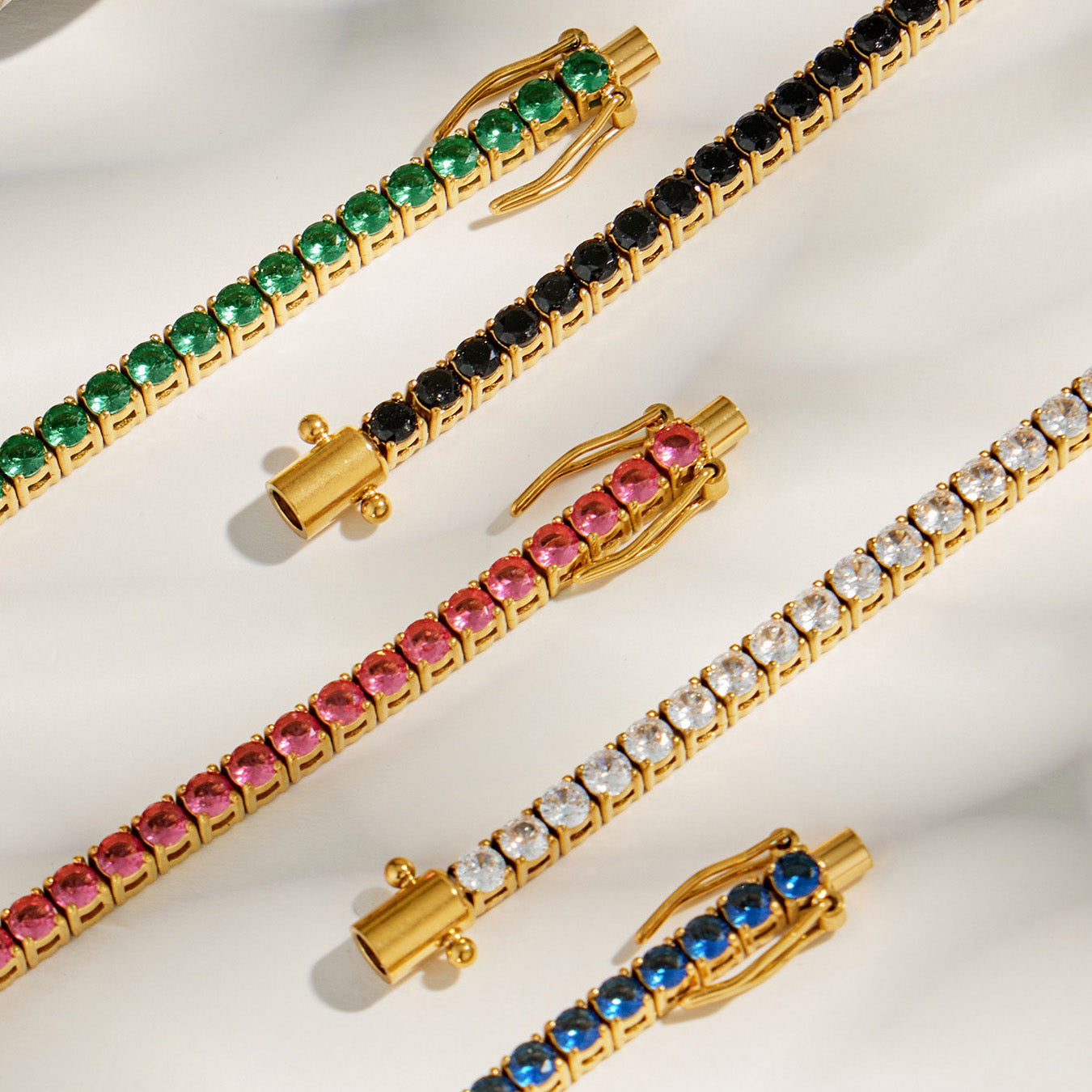 316L Stainless Steel 18K PVD Gold Zircon Bracelet made with 316L stainless steel and 18K PVD gold finish for wholesale jewelry buyers - image 20