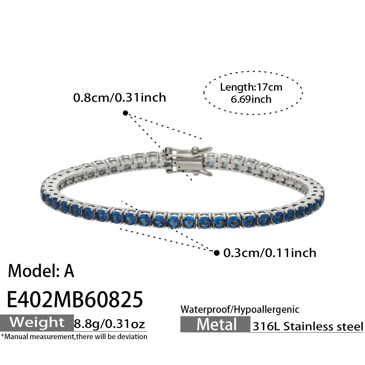 316L Stainless Steel 18K PVD Gold Zircon Bracelet made with 316L stainless steel and 18K PVD gold finish for wholesale jewelry buyers - image 7