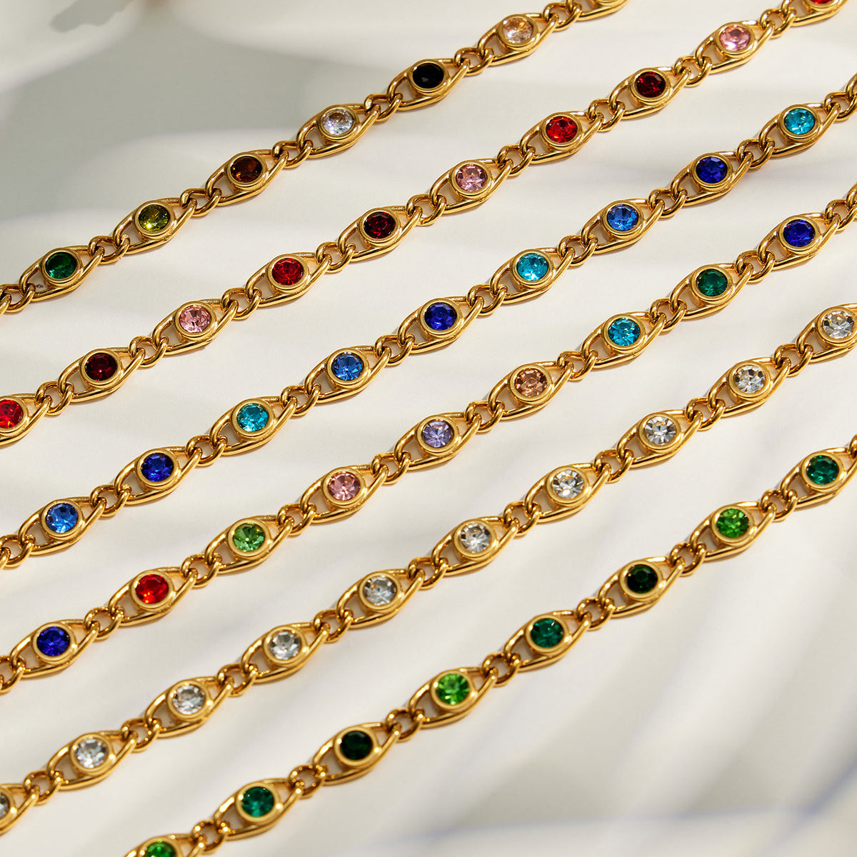 Zircon chain jewelry color options