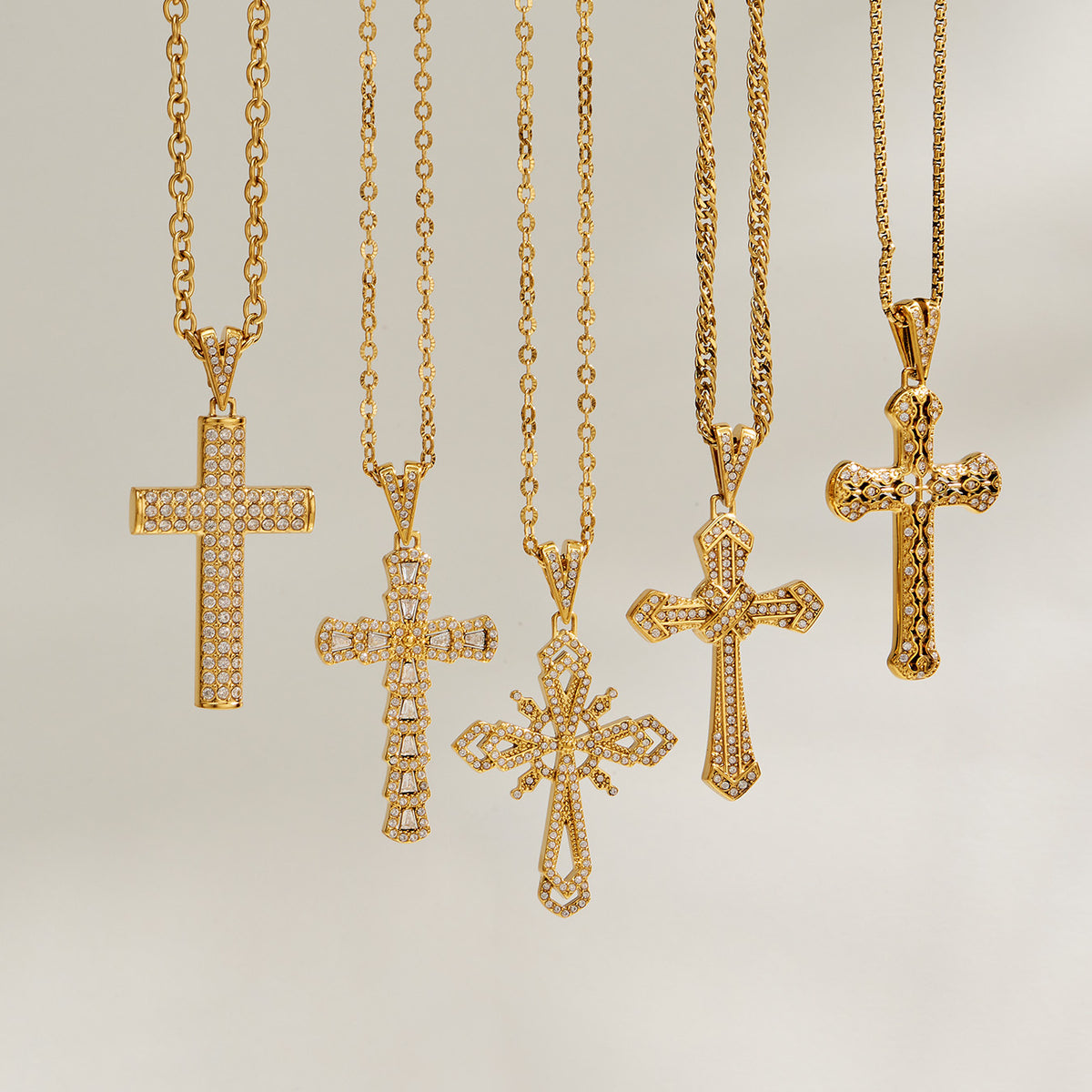 Zircon cross necklace pendant design options