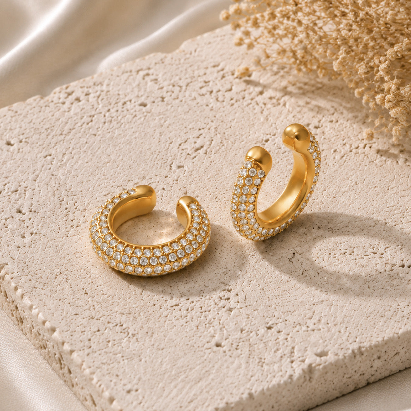 316L Stainless Steel 18K PVD Gold Zircon Ear Clip made with 316L stainless steel and 18K PVD gold finish for wholesale jewelry buyers - image 9