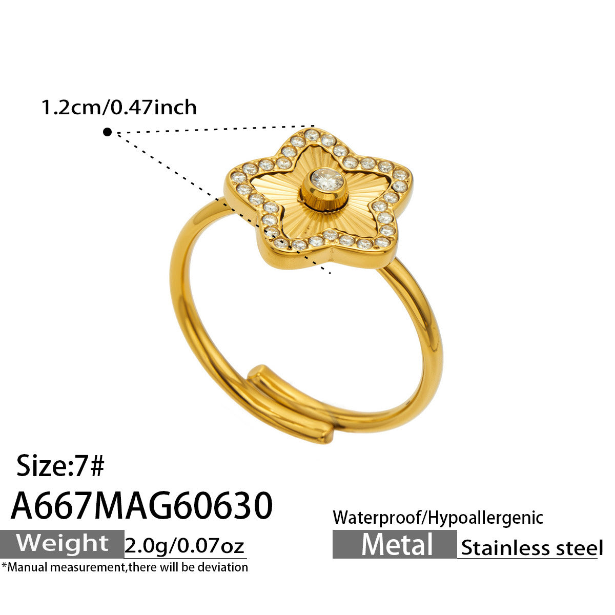 316L Stainless Steel 18K PVD Gold Zircon Heart Ring made with 316L stainless steel and 18K PVD gold finish for wholesale jewelry buyers - image 14