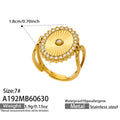Gold Oval Zircon Adjustable Open Ring (A192) / Ring