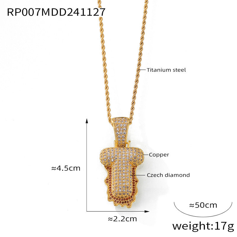 316L Stainless Steel 18K PVD Gold Zircon Letter Necklace made with 316L stainless steel and 18K PVD gold finish for wholesale jewelry buyers - image 16