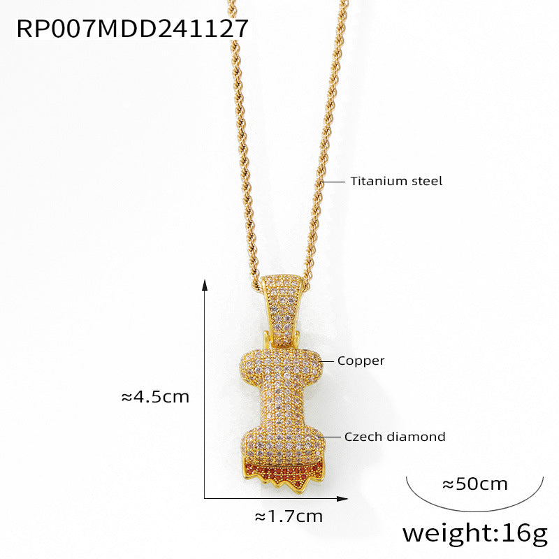 316L Stainless Steel 18K PVD Gold Zircon Letter Necklace made with 316L stainless steel and 18K PVD gold finish for wholesale jewelry buyers - image 30