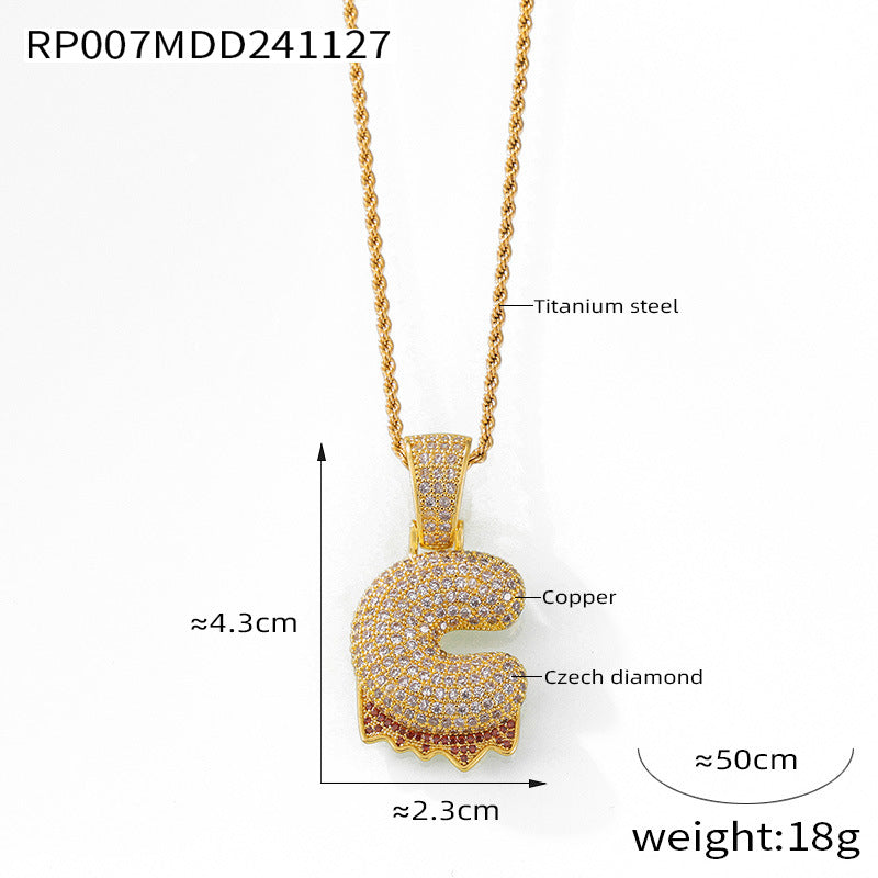316L Stainless Steel 18K PVD Gold Zircon Letter Necklace made with 316L stainless steel and 18K PVD gold finish for wholesale jewelry buyers - image 7