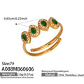 Green Zircon Gold Ring Size 7 (A088) / Size 7
