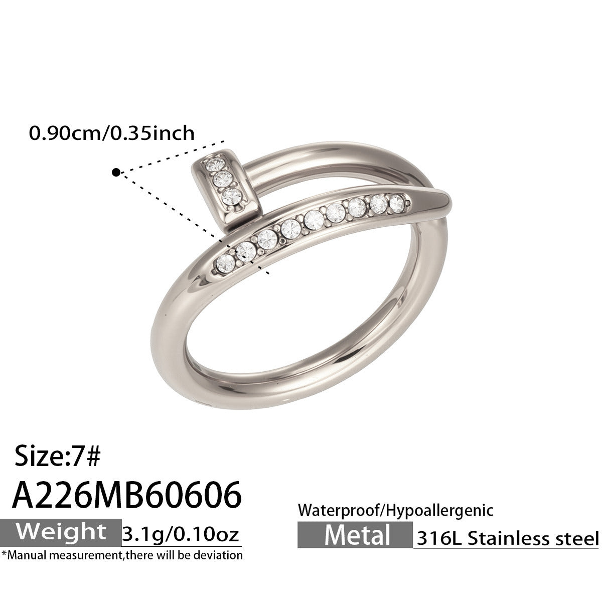 316L Stainless Steel 18K PVD Gold Zircon Ring Set made with 316L stainless steel and 18K PVD gold finish for wholesale jewelry buyers - image 17