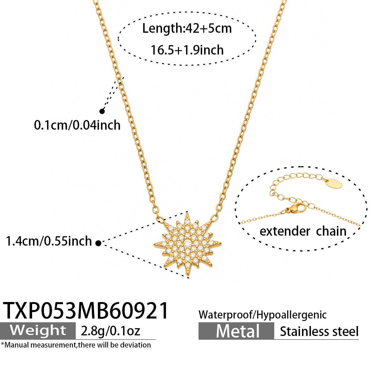 316L Stainless Steel 18K PVD Gold Zircon Star Bracelet made with 316L stainless steel and 18K PVD gold finish for wholesale jewelry buyers - image 5