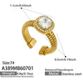 Gold Square 5A Zircon Open Ring (A389) / Ring