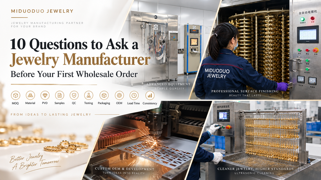 Jewelry manufacturer factory with PVD coating, OEM production and quality control for wholesale orders