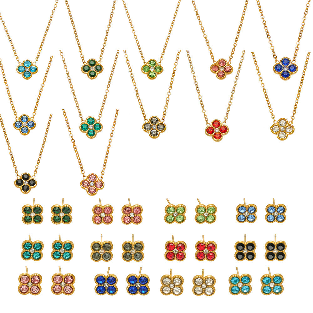 316L Stainless Steel 18K PVD Gold Clover Earrings