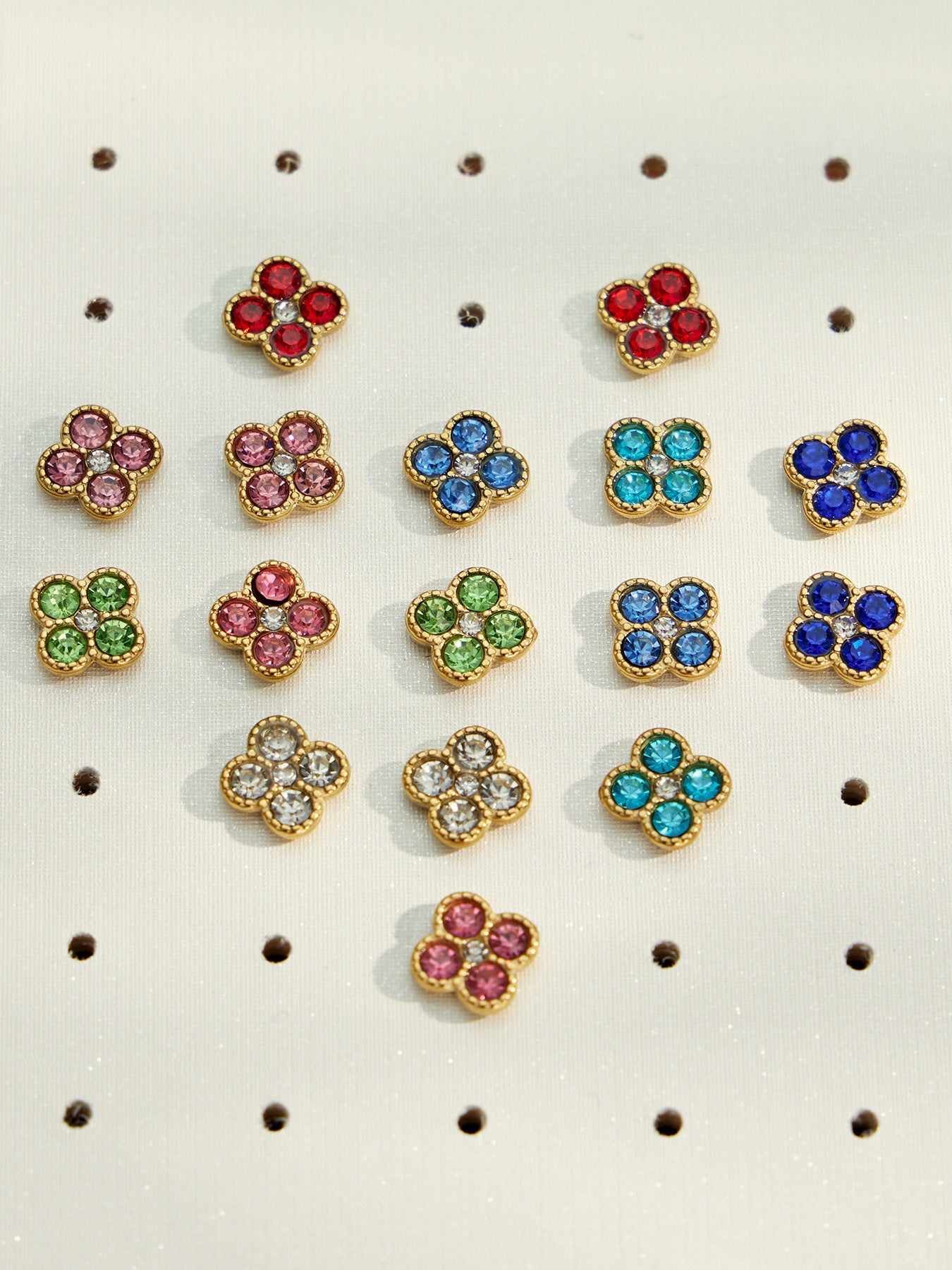 316L Stainless Steel 18K PVD Gold Clover Earrings