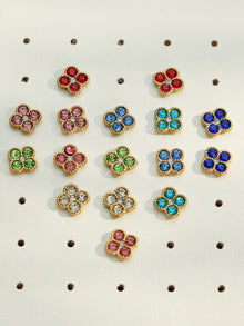 Mixed colorful clover zircon jewelry components for boutique wholesale display