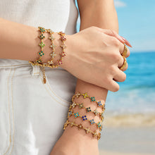 Four-Petal Flower Zircon Bracelet | Stainless Steel