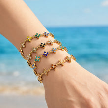 Four-Petal Flower Zircon Bracelet | Stainless Steel