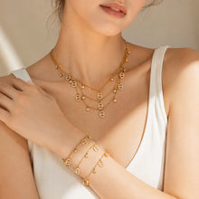 316L Stainless Steel 18K PVD Layered Circle Charm Necklace Set | Waterproof Wholesale Jewelry