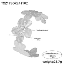 Silver 18k gold plated 3D flower bangle: 60mm inner diameter 23.7g weight