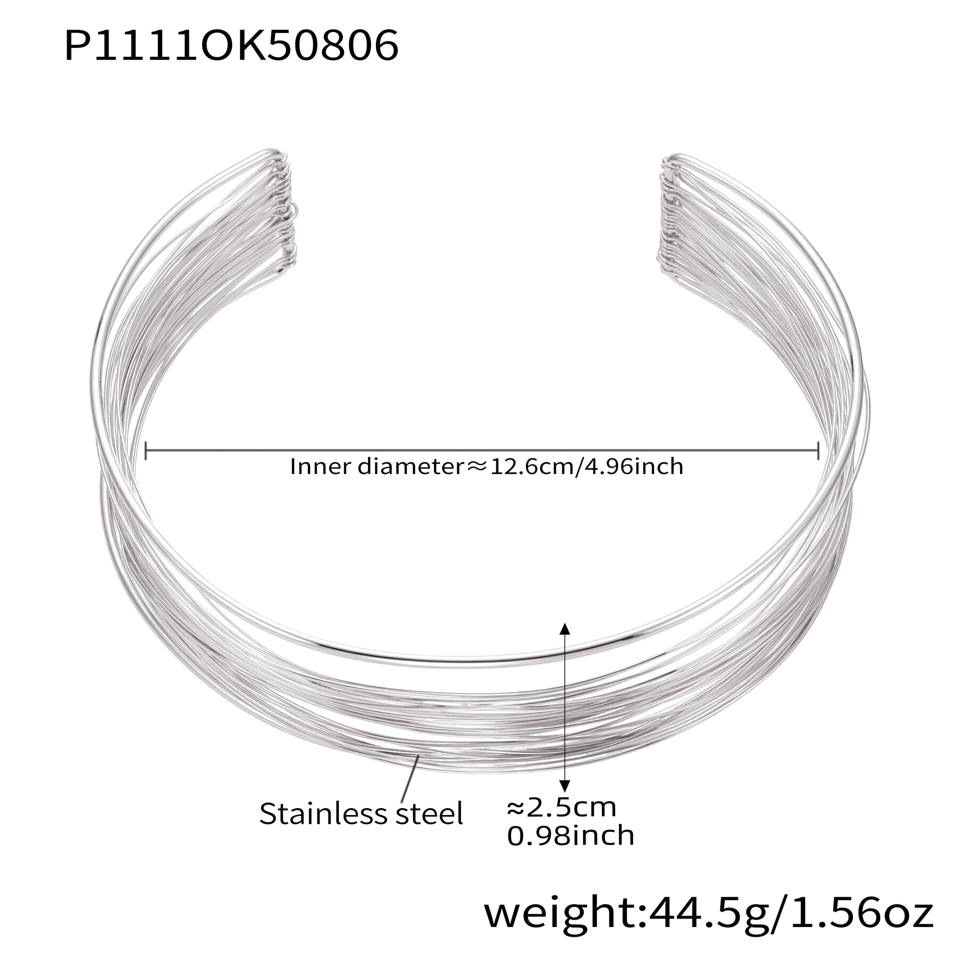 Silver 18k gold plated hand-wrapped brushed collar: 12.6cm inner diameter 44.5g weight