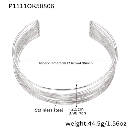 Silver 18k gold plated hand-wrapped brushed collar: 12.6cm inner diameter 44.5g weight