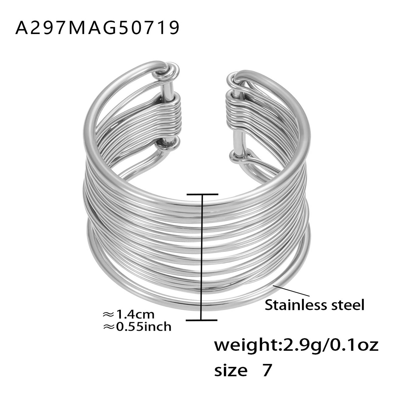 Silver 18k gold plated hand-wrapped brushed ring: size 7 1.4cm width 2.9g weight