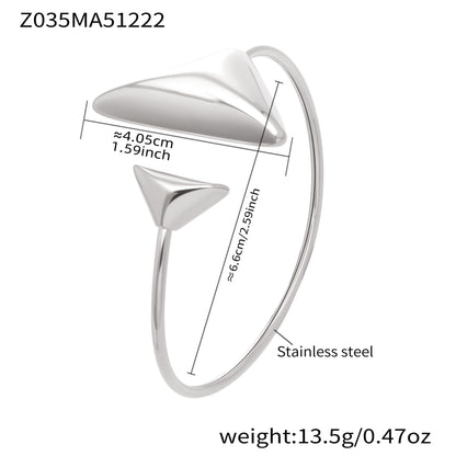 Silver 18k gold plated irregular geometric bangle: triangle design 6.6cm inner diameter 13.5g weight