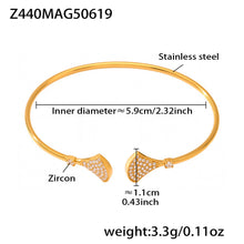 Gold 18k gold plated ocean 5A zircon bangle: fish tail design 5.9cm inner diameter 3.3g weight
