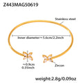 Z443 Golden Four Leaf Flower 5A Zircon Bracelet
