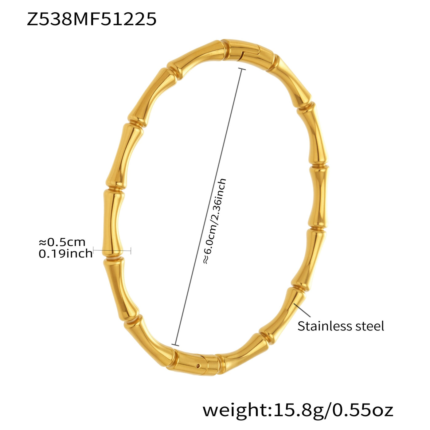 316L stainless steel18K Gold Plated 5A Zircon Clasp Bangle Set