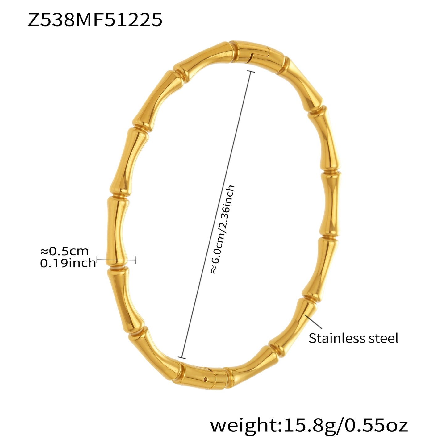 316L stainless steel18K Gold Plated 5A Zircon Clasp Bangle Set