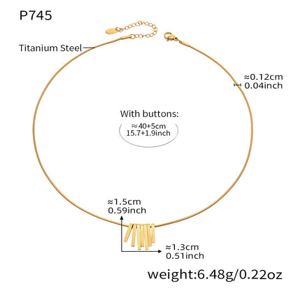 gold bar tassel pendant made of 316L stainless steel