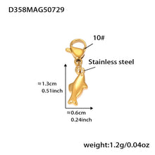 18k gold plated stainless steel dolphin charm: 1.3cm length 1.2g weight, 10# lobster clasp for DIY jewelry making