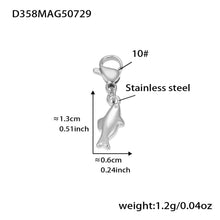 Silver 18k gold plated stainless steel dolphin charm: 1.3cm length 1.2g weight, 10# lobster clasp for bracelets & necklaces