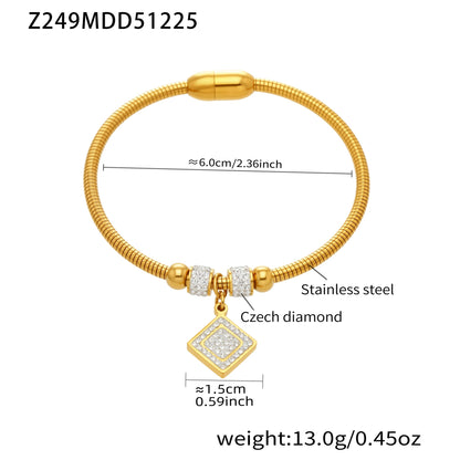 Gold 18k gold plated zircon pendant bangle size: 6.0cm inner diameter 13.0g weight